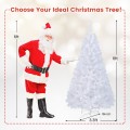5/6/7/8 Feet White Christmas Tree with Solid Metal Legs - Gallery View 14 of 40