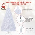 5/6/7/8 Feet White Christmas Tree with Solid Metal Legs - Gallery View 20 of 40