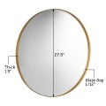 27.5 Inch Modern Metal Wall-Mounted Round Mirror for Bathroom