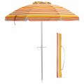 6.5 Feet Beach Umbrella with Sun Shade and Carry Bag without Weight Base - Gallery View 26 of 34