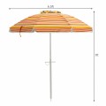 6.5 Feet Beach Umbrella with Sun Shade and Carry Bag without Weight Base - Gallery View 27 of 34