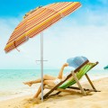 6.5 Feet Beach Umbrella with Sun Shade and Carry Bag without Weight Base - Gallery View 29 of 34