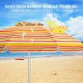 6.5 Feet Beach Umbrella with Sun Shade and Carry Bag without Weight Base - Gallery View 25 of 34