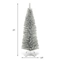 6 Feet Artificial Pencil Christmas Tree with Electroplated Technology - Gallery View 14 of 19