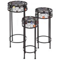 3 Pieces Round Display Ceramic Beads Metal Plant Stand - Gallery View 10 of 14