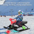 Kids Snow Sand Grass Sled with Steering Wheel and Brakes - Gallery View 13 of 22