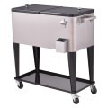 80 Quart Patio Rolling Stainless Steel Ice Beverage Cooler - Gallery View 3 of 11