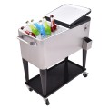 80 Quart Patio Rolling Stainless Steel Ice Beverage Cooler - Gallery View 1 of 11