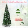5 / 6 / 7.5 Feet Artificial Pencil Christmas Tree with Pine Cones - Gallery View 2 of 28