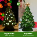 11.5 Inch Pre-Lit Ceramic Hollow Christmas Tree with LED Lights