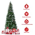 5 / 6 / 7.5 Feet Artificial Pencil Christmas Tree with Pine Cones - Gallery View 9 of 28