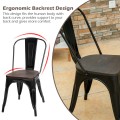 18 Inch Set of 4 Stackable Metal Dining Chair with Wood Seat - Gallery View 9 of 25
