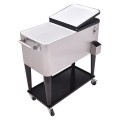 80 Quart Patio Rolling Stainless Steel Ice Beverage Cooler - Gallery View 6 of 11
