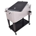 80 Quart Patio Rolling Stainless Steel Ice Beverage Cooler - Gallery View 4 of 11
