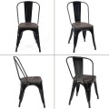 18 Inch Set of 4 Stackable Metal Dining Chair with Wood Seat - Gallery View 8 of 25