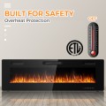60 Inch Ultra Thin Electric Fireplace with 2 Heat Settings - Gallery View 9 of 15