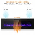 60 Inch Recessed Ultra Thin Mounted Wall Electric Fireplace