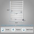 10 Bar Towel Warmer Wall Mounted Electric Heated Towel Rack with Built-in Timer