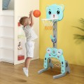 Adjustable Kids 3-in-1 Basketball Hoop Set Stand with Balls - Gallery View 4 of 12