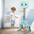 Adjustable Kids 3-in-1 Basketball Hoop Set Stand with Balls - Gallery View 2 of 12