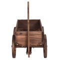 Wood Wagon Planter Pot Stand with Wheels - Gallery View 5 of 12