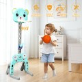 Adjustable Kids 3-in-1 Basketball Hoop Set Stand with Balls - Gallery View 5 of 12