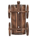 Wood Wagon Planter Pot Stand with Wheels - Gallery View 6 of 12