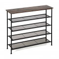 Industrial Adjustable 5-Tier Metal Shoe Rack with 4 Shelves for 16-20 Pairs - Gallery View 1 of 11
