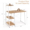 Compact Computer Desk Workstation with 4 Tier Shelves for Home and Office