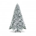 7.5 Feet Snow Flocked Hinged Artificial Christmas Tree without Lights - Gallery View 3 of 11