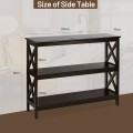 3-Tier Console X-Design Sofa Side Accent Table - Gallery View 4 of 23