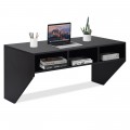 Wall Mounted Floating Computer Table Desk with Storage Shelve - Gallery View 10 of 22