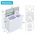 Twin Tub Portable Washing Machine with Timer Control and Drain Pump for Apartment - Gallery View 4 of 13