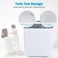Twin Tub Portable Washing Machine with Timer Control and Drain Pump for Apartment - Gallery View 5 of 13