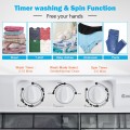 Twin Tub Portable Washing Machine with Timer Control and Drain Pump for Apartment - Gallery View 12 of 13