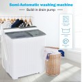 Twin Tub Portable Washing Machine with Timer Control and Drain Pump for Apartment - Gallery View 2 of 13