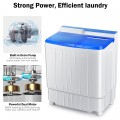 13Lbs Portable Compact Mini Twin Tub Washing Machine with Drain Pump Spinner