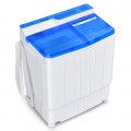 13Lbs Portable Compact Mini Twin Tub Washing Machine with Drain Pump Spinner