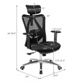 Adjustable Height Mesh Swivel High Back Office Chair - Gallery View 11 of 11
