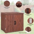 Outdoor Wooden Storage Cabinet with Double Doors - Gallery View 10 of 10