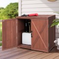 Outdoor Wooden Storage Cabinet with Double Doors - Gallery View 6 of 10