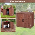 Outdoor Wooden Storage Cabinet with Double Doors - Gallery View 9 of 10