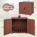 Outdoor Wooden Storage Cabinet with Double Doors - Gallery View 4 of 10