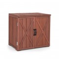 Outdoor Wooden Storage Cabinet with Double Doors - Gallery View 1 of 10