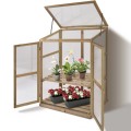 Garden Portable Wooden Raised Plants Greenhouse - Gallery View 3 of 11