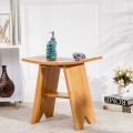 18 Inch Bamboo Shower Stool Bench with Shelf - Gallery View 1 of 11