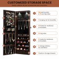 Lockable Wall Mount Mirrored Jewelry Cabinet with LED Lights - Gallery View 5 of 20
