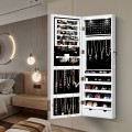 Lockable Wall Mount Mirrored Jewelry Cabinet with LED Lights - Gallery View 16 of 20