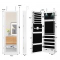Lockable Wall Mount Mirrored Jewelry Cabinet with LED Lights - Gallery View 14 of 20