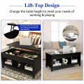 Wood Lift Top Coffee Table with Storage Lower Shelf - Gallery View 30 of 30